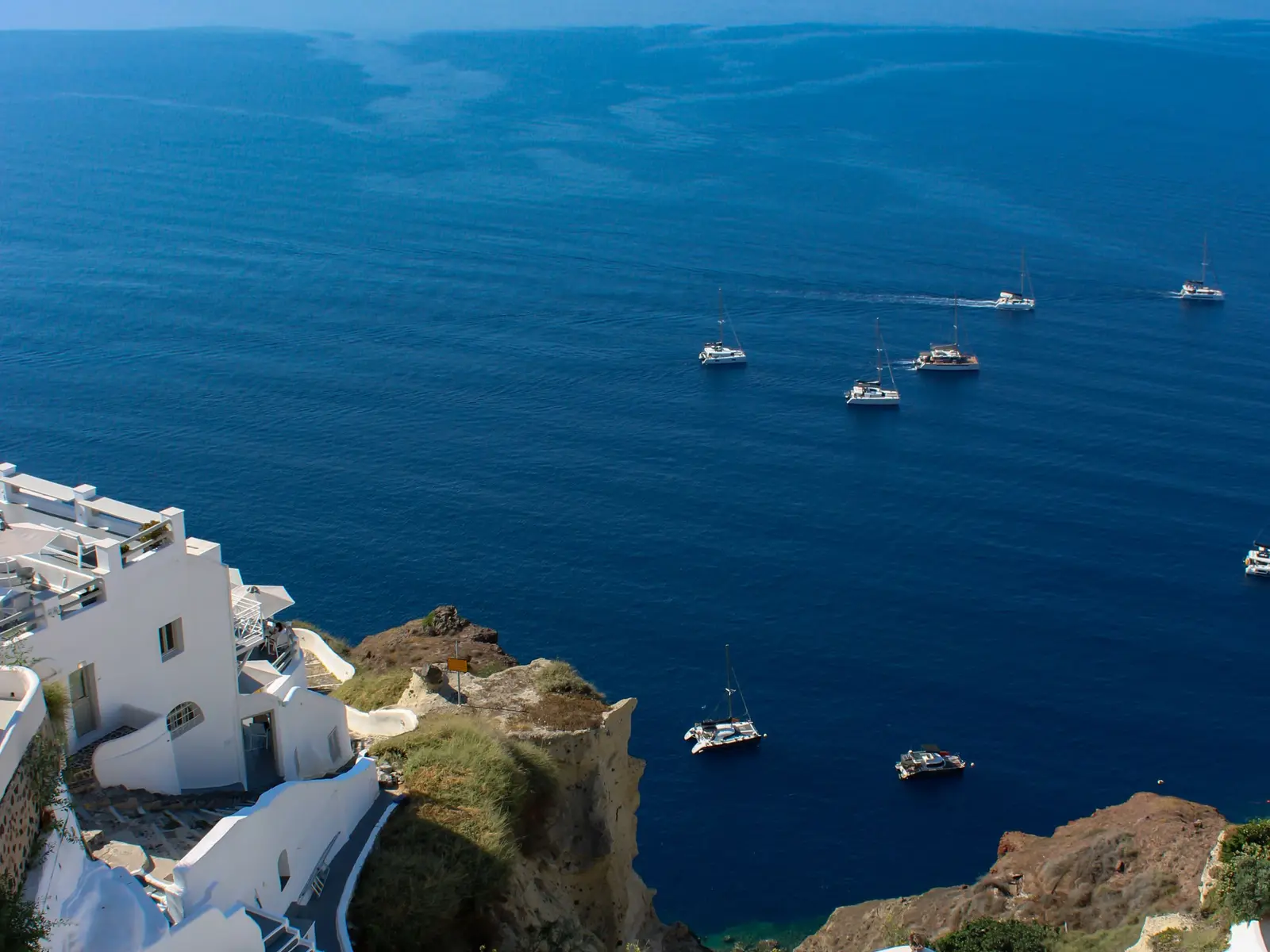 White houses above the sea on Santorini